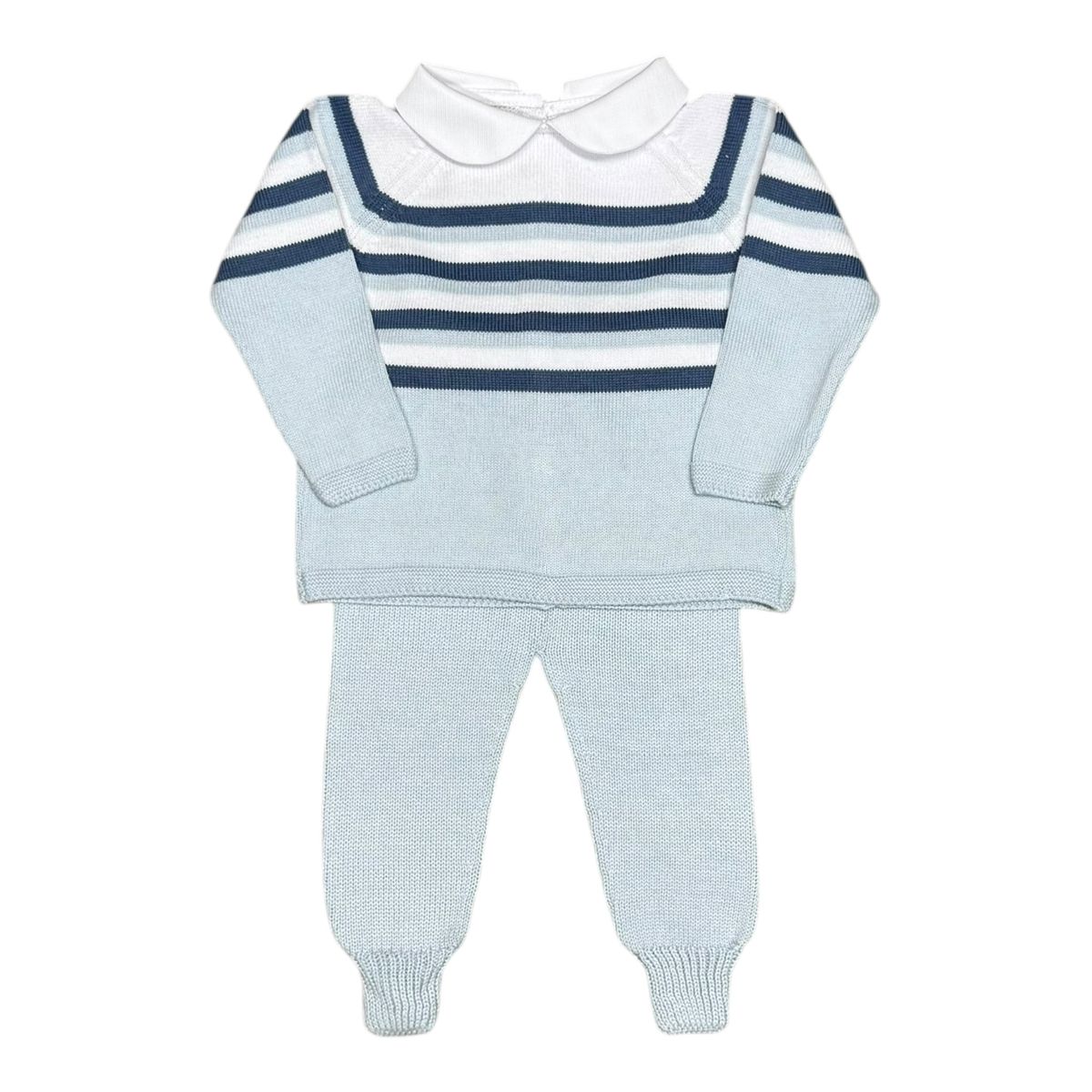 Blue Stripe Knit Set