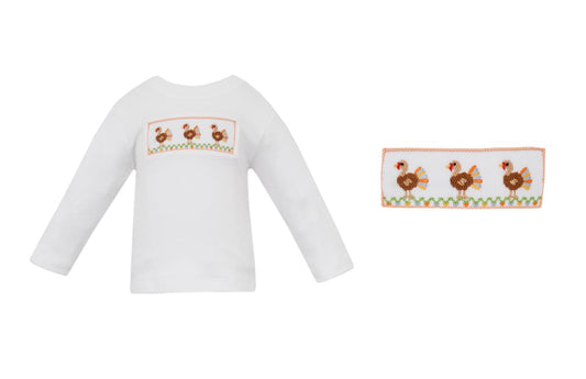 ORANGE TURKEY BOY´S - Boy´s white knit T-shirt L/S