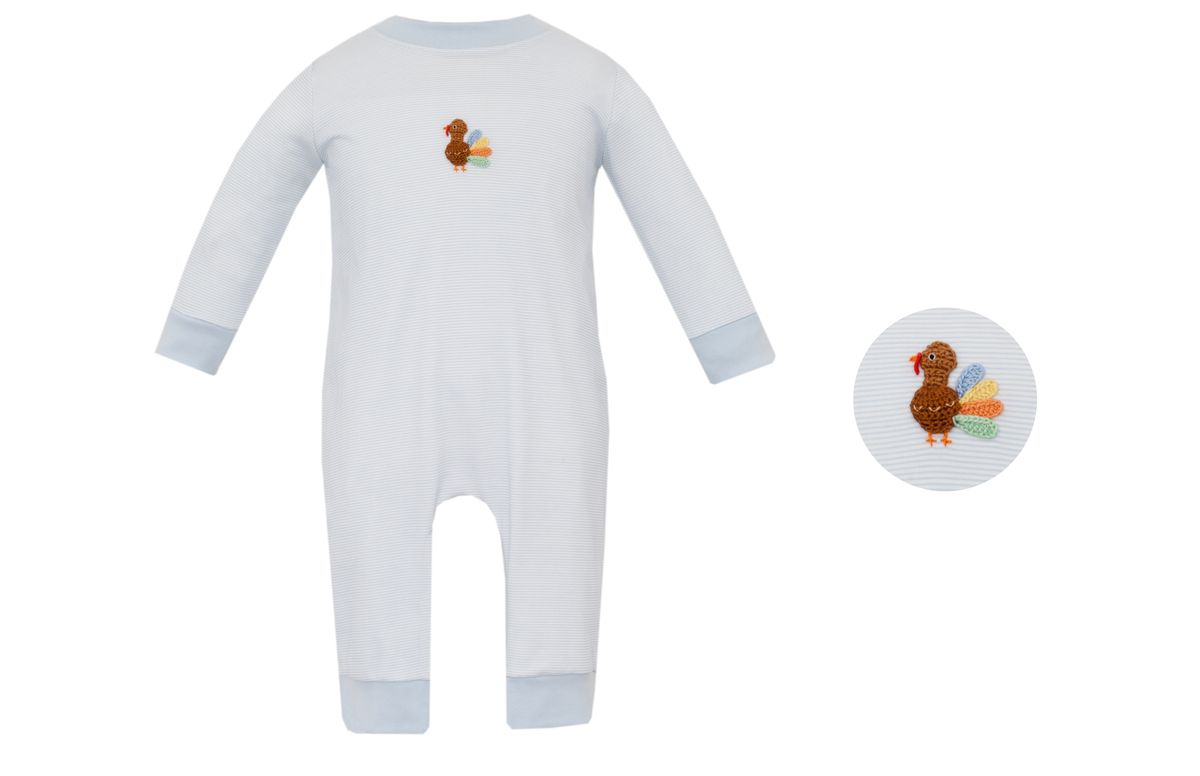 Turkey - Blue Stripe Romper