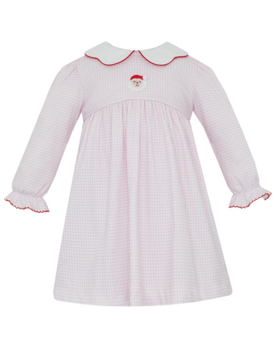 SANTA FACE GIRL´S - Pink gingham knit dress **PREORDER-SHIPS BY NOV 2ND**