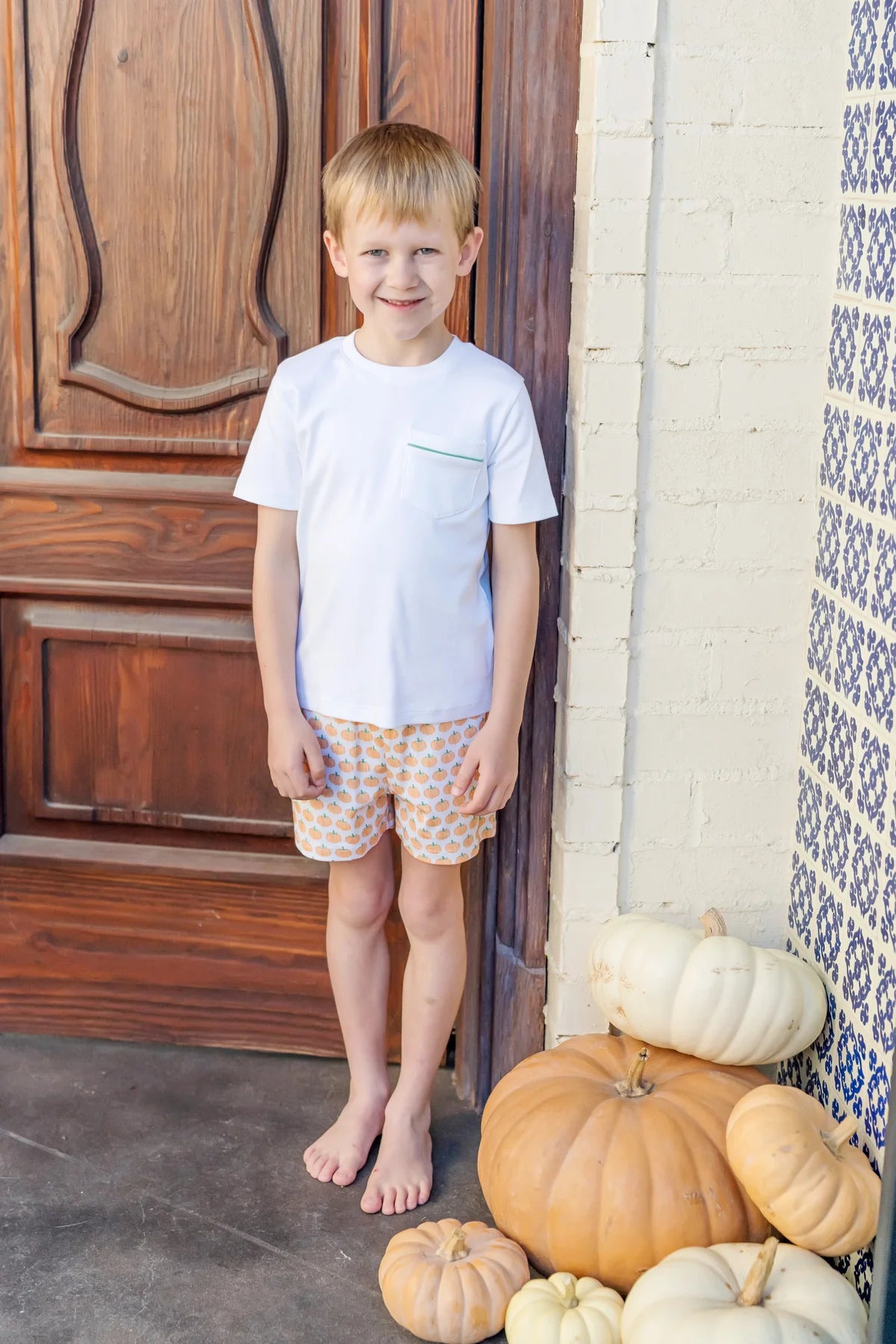 Walker Boys' Short Set - Harvest Pumpkin *SHIPS LATE JULY*