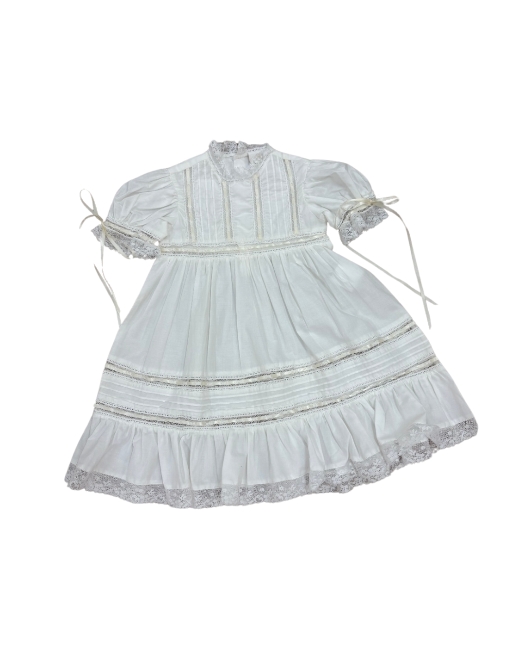 Annie Dress - Blessing White, Ecru Satin Ribbon