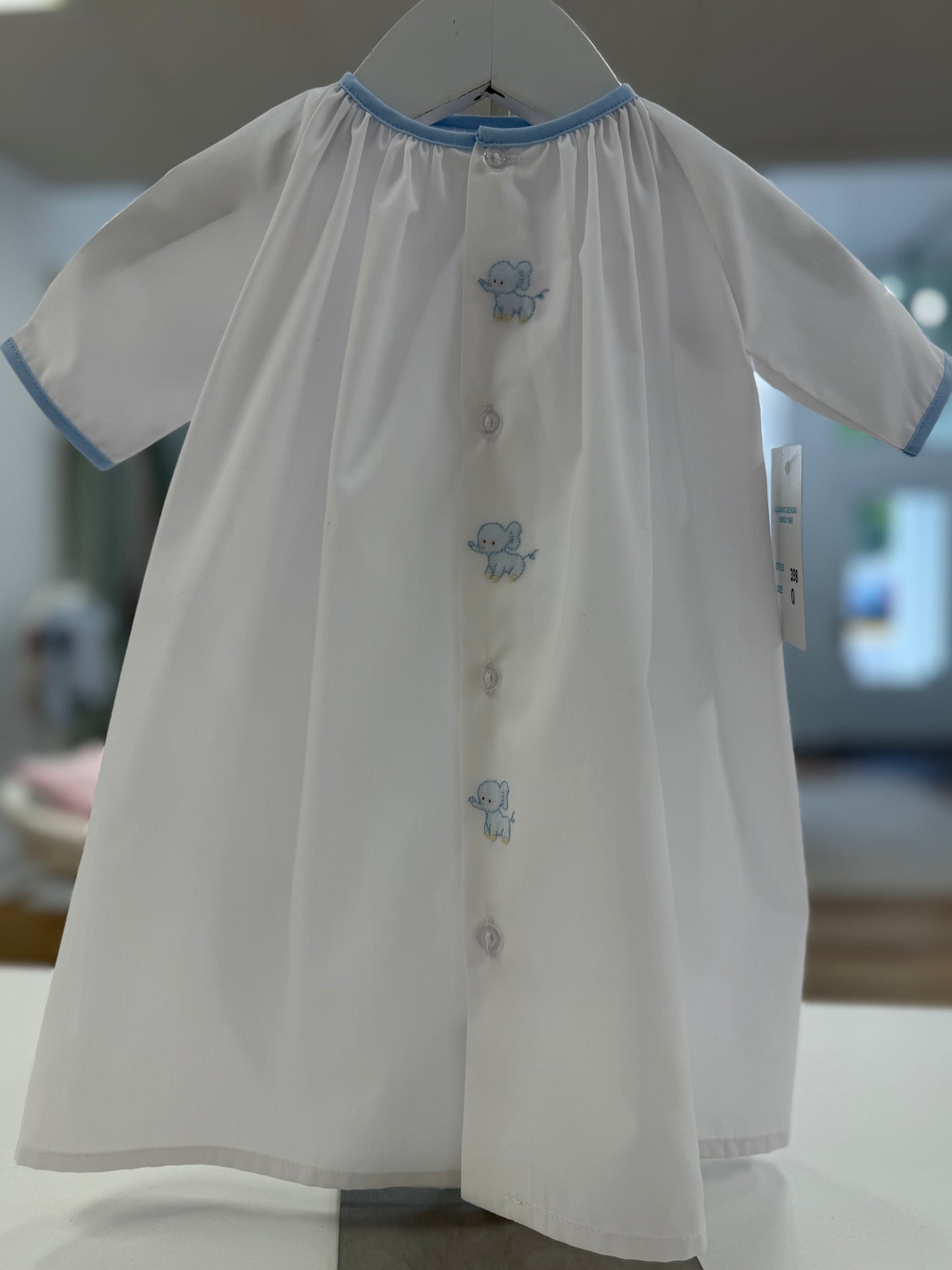 Long Sleeve Daygown- Elephants