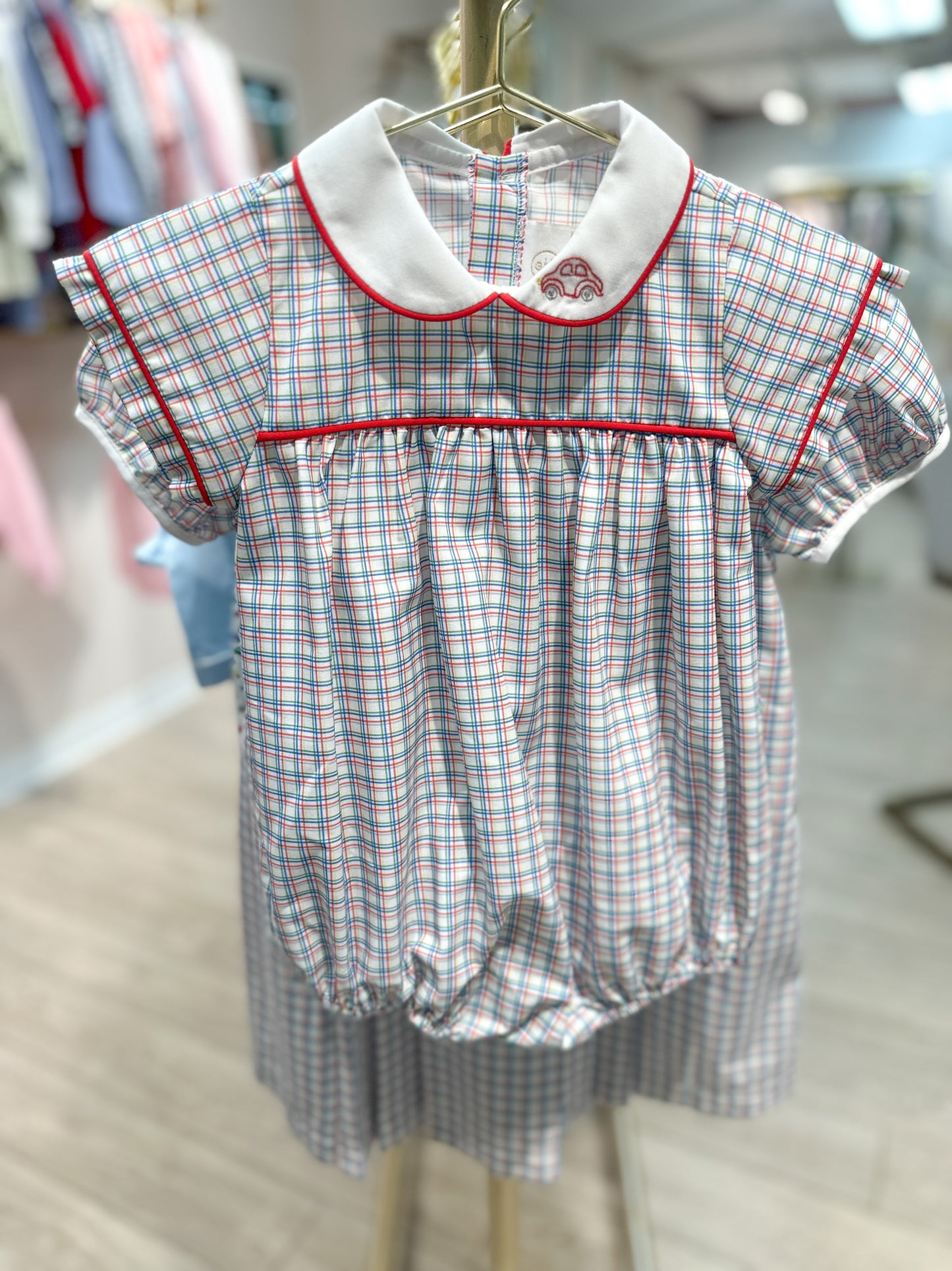 Covington Bubble - Primary Plaid, Cars
