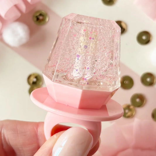 Neon Pop Pink Sparkle Ring Pop Lip Gloss