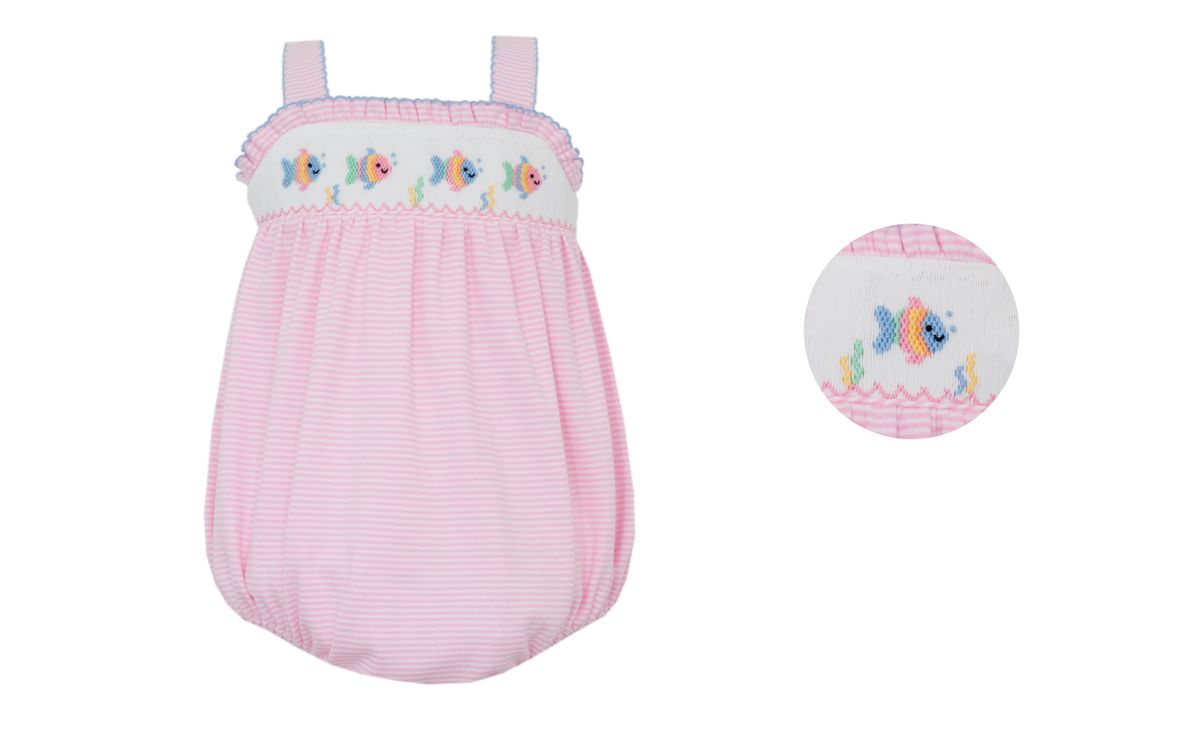 Fishes Girl Sun Bubble Knit - Pink Stripe