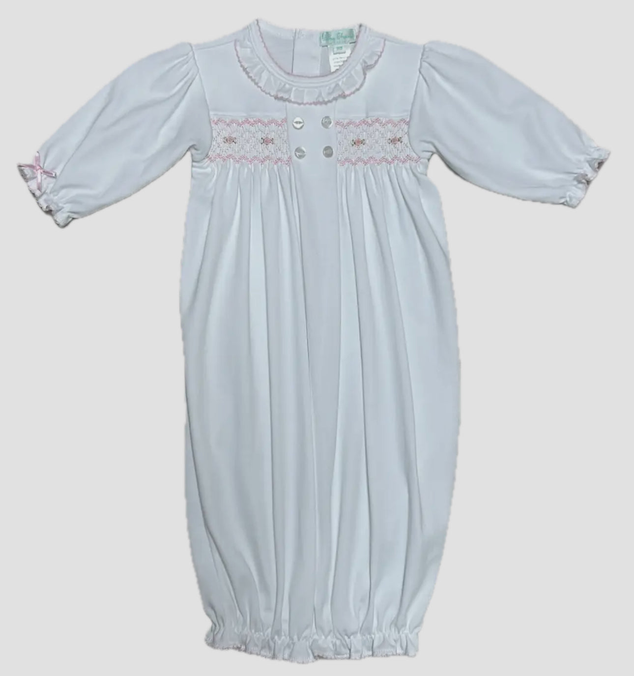 Little Threads- Hand Smocked Gown- Pink