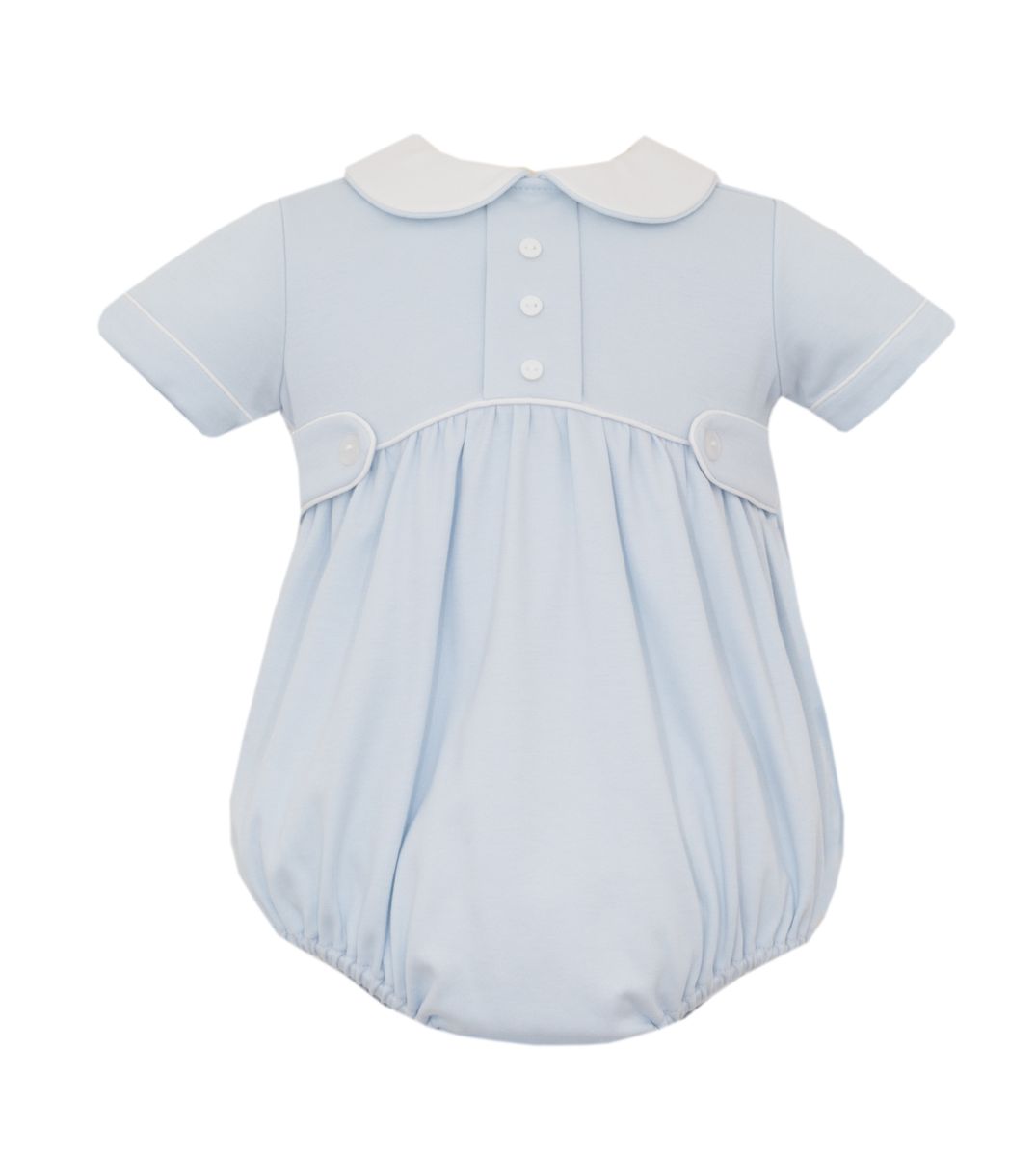 Light Blue Knit Buttons Boy Bubble