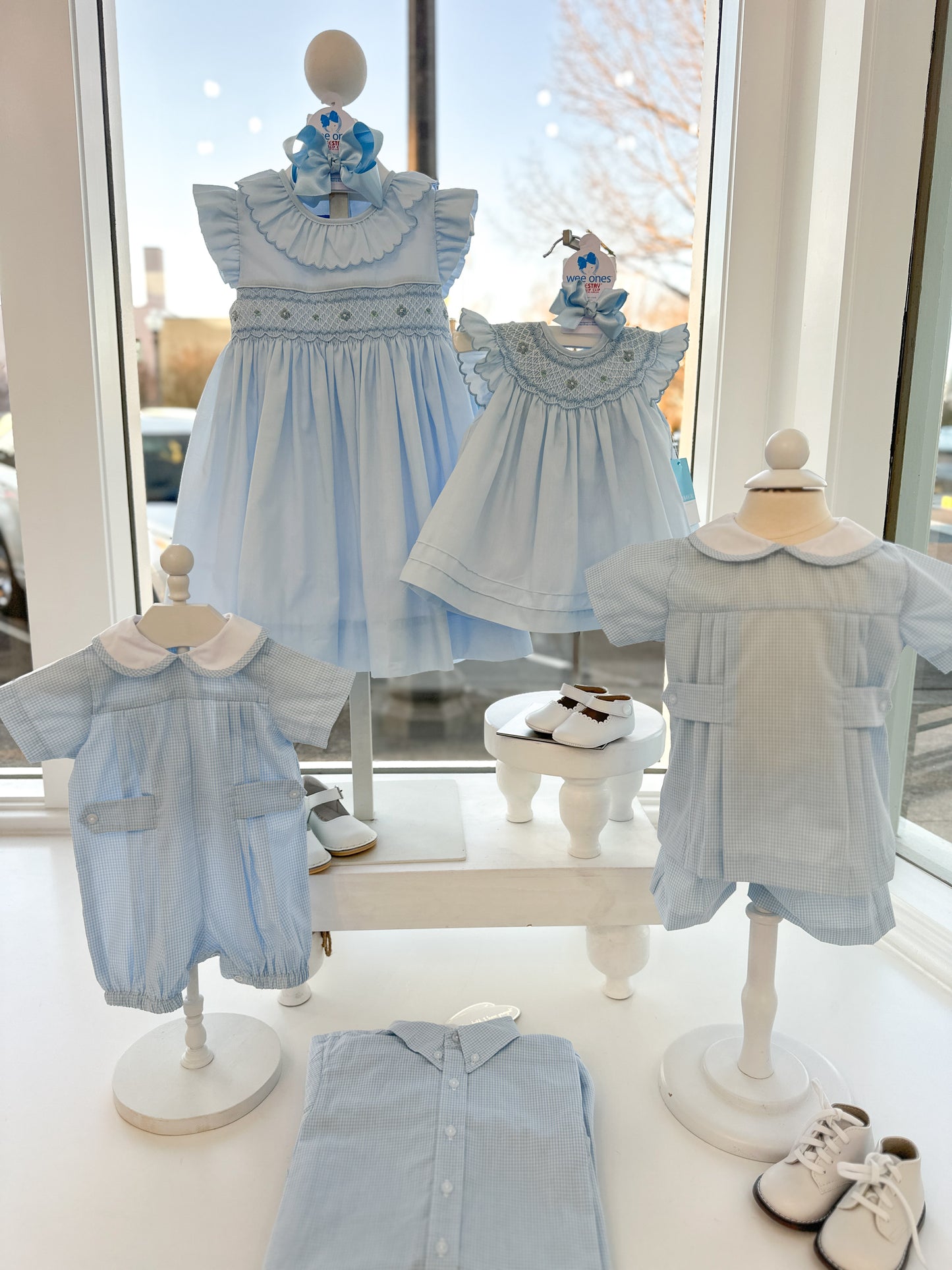 Amelie Bloomer Set - Light Blue Swiss Batiste