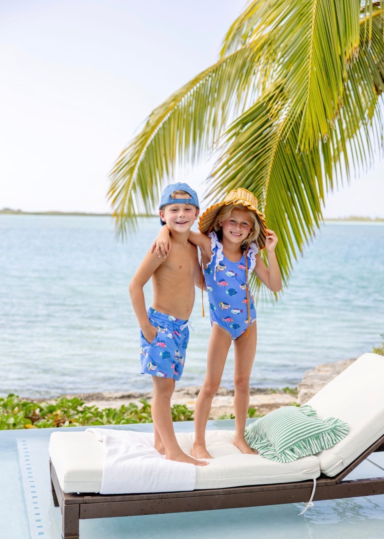 Tortola Swim Trunks- Here Fishy Fishy/Newport Night