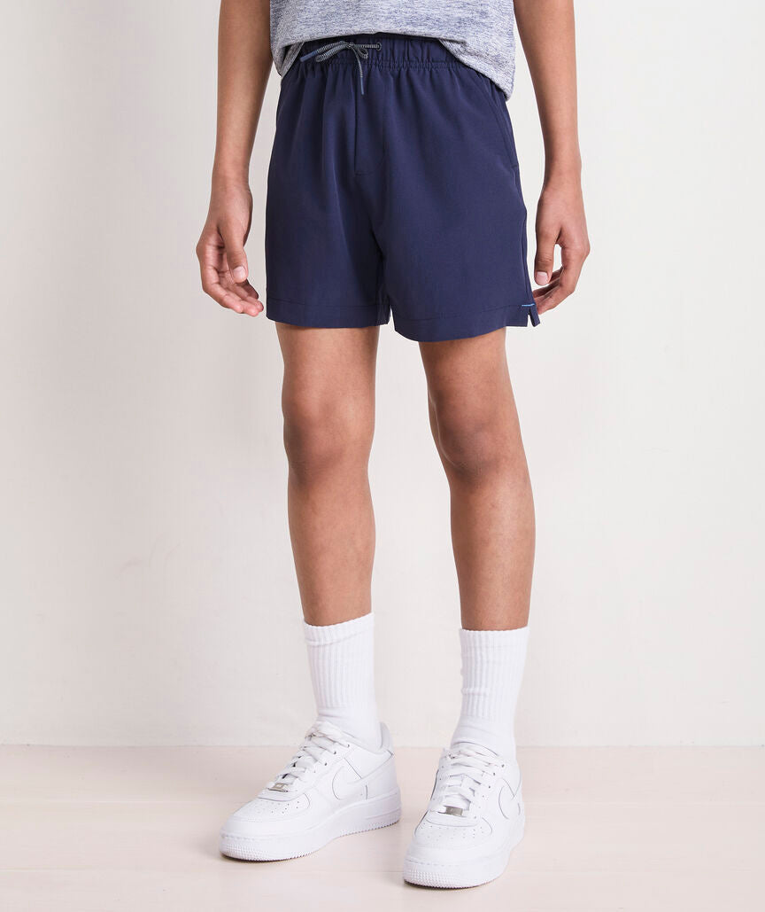 Boys Perf Pull On Shorts - Nautical Navy