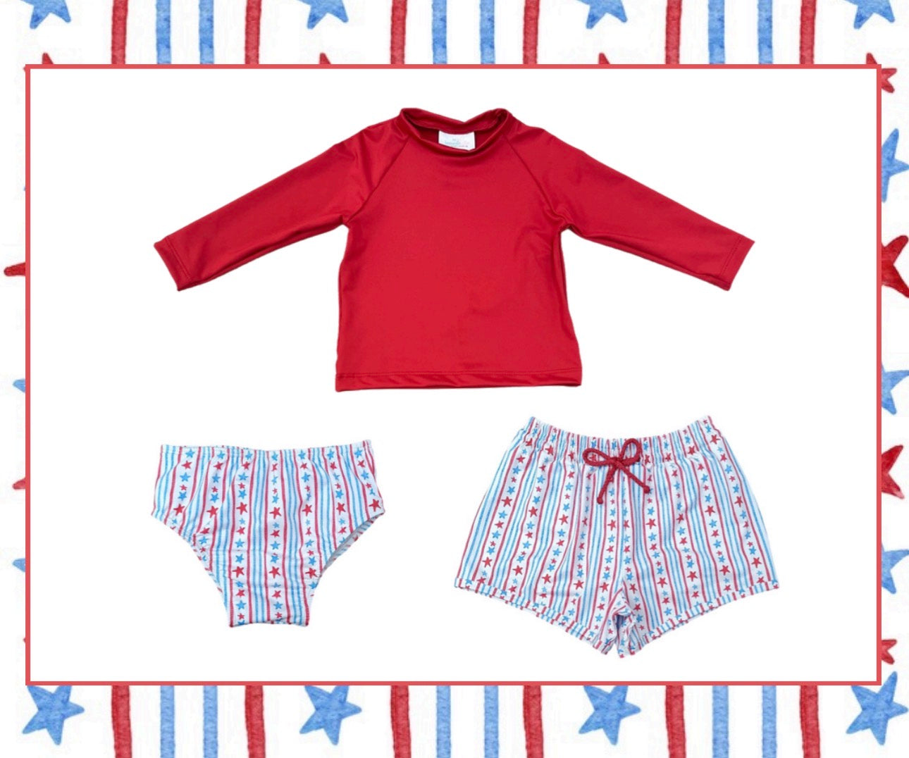 James Swim - Patriotic Stars and Stripes Swim Shorts PRESALE*