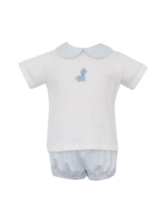 Blue Gingham Giraffe