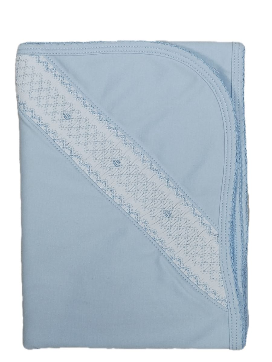 Classic Blue Smocked Blanket