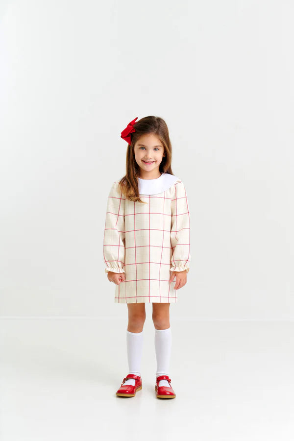 Classic Campbell Dress- Oak Park Plaid/Worth Ave White