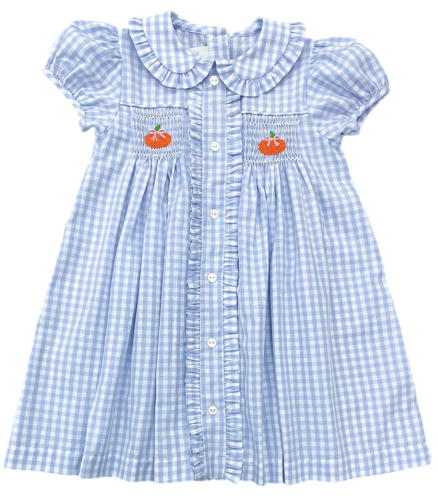 Margaret Dress - Blue Smocked Pumpkin