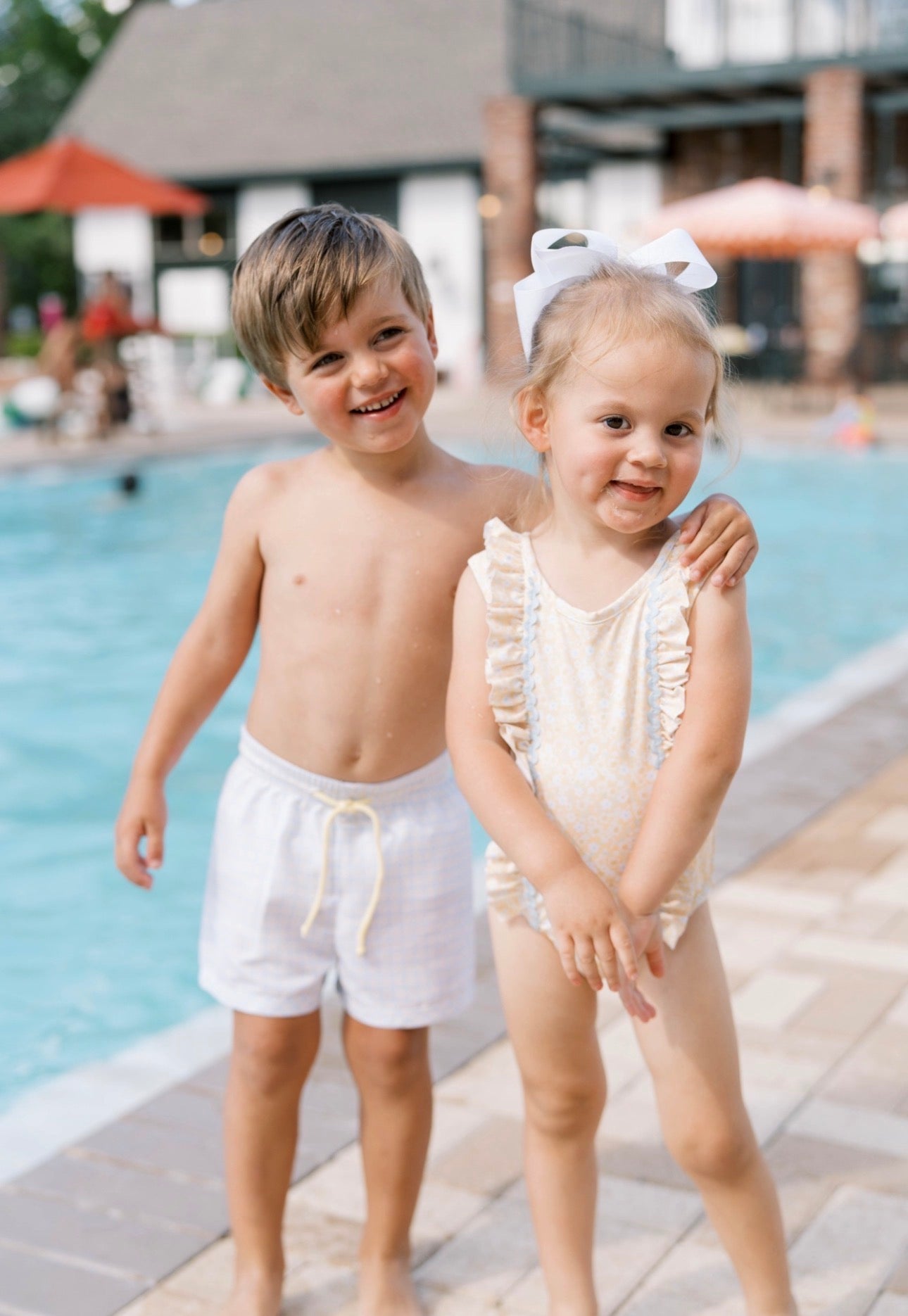 Barnes Bathing Suit - Cornflower Check