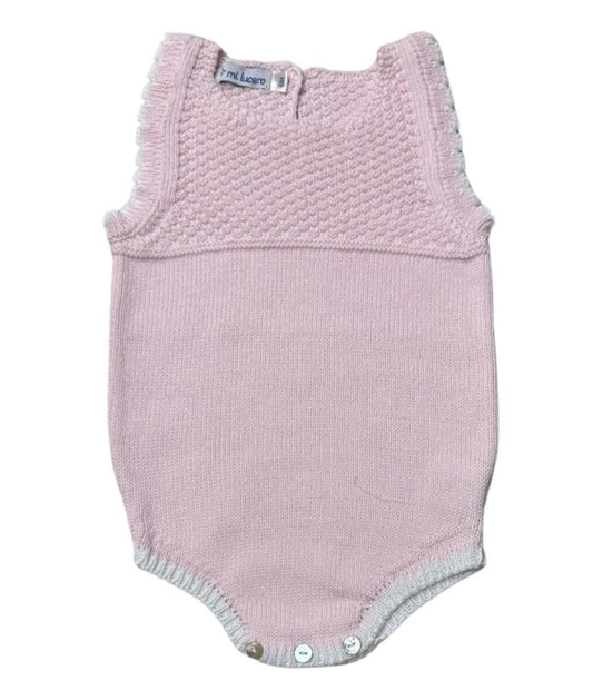 Ruffle Pebble Stitch Bubble - Light Pink / White