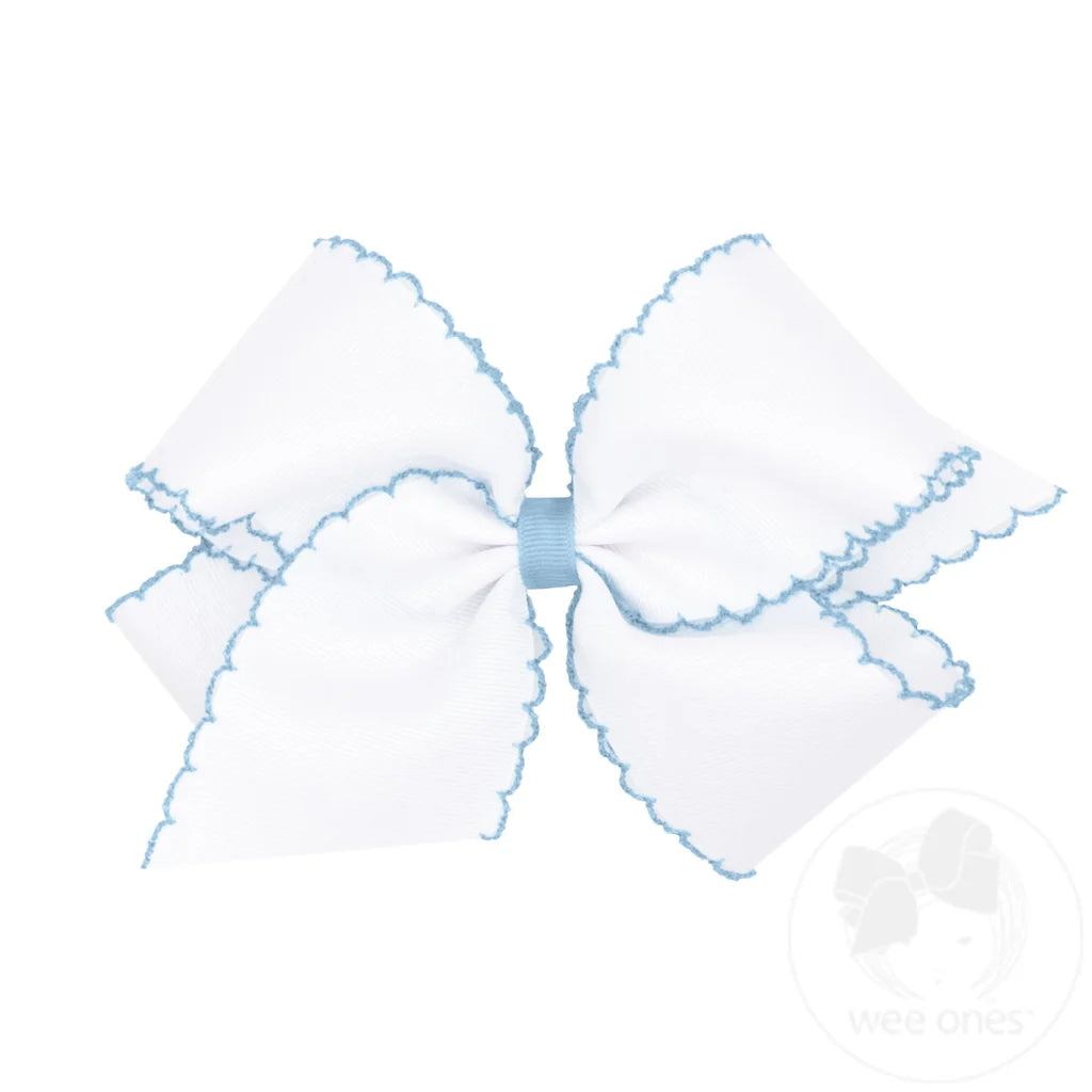 King Moonstitch Grosgrain Hair Bow with Contrasting Wrap