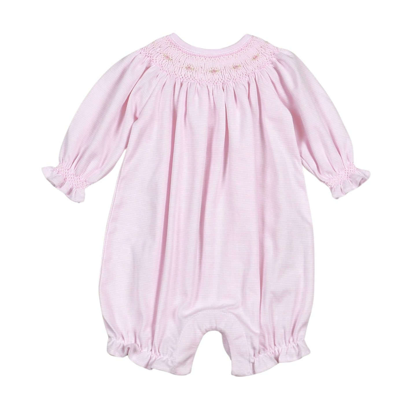 Sally Pink Stripes Hand Smk Pima Bishop Bubble