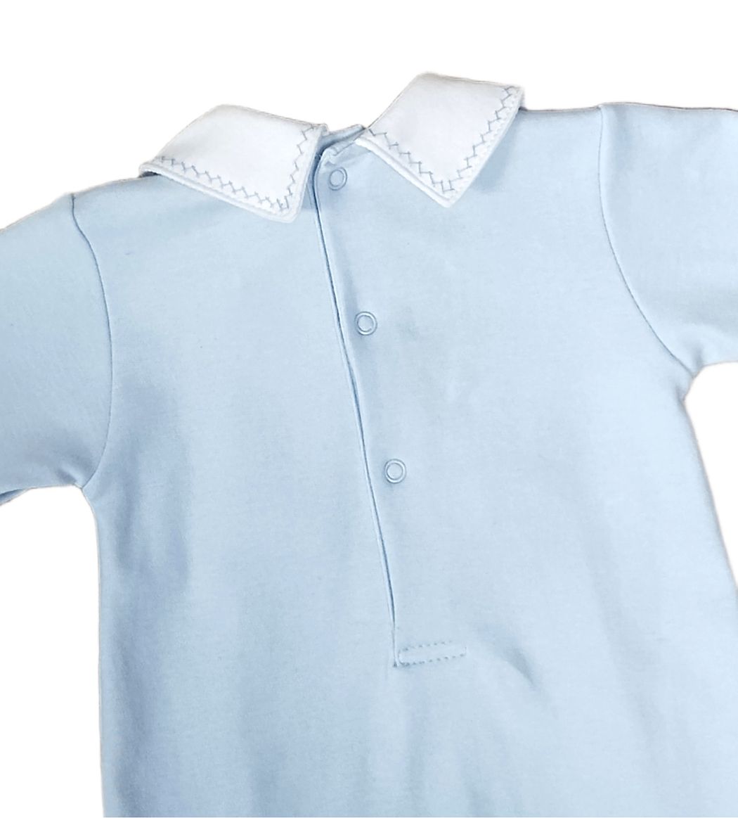 Classic Blue Smocked Footie
