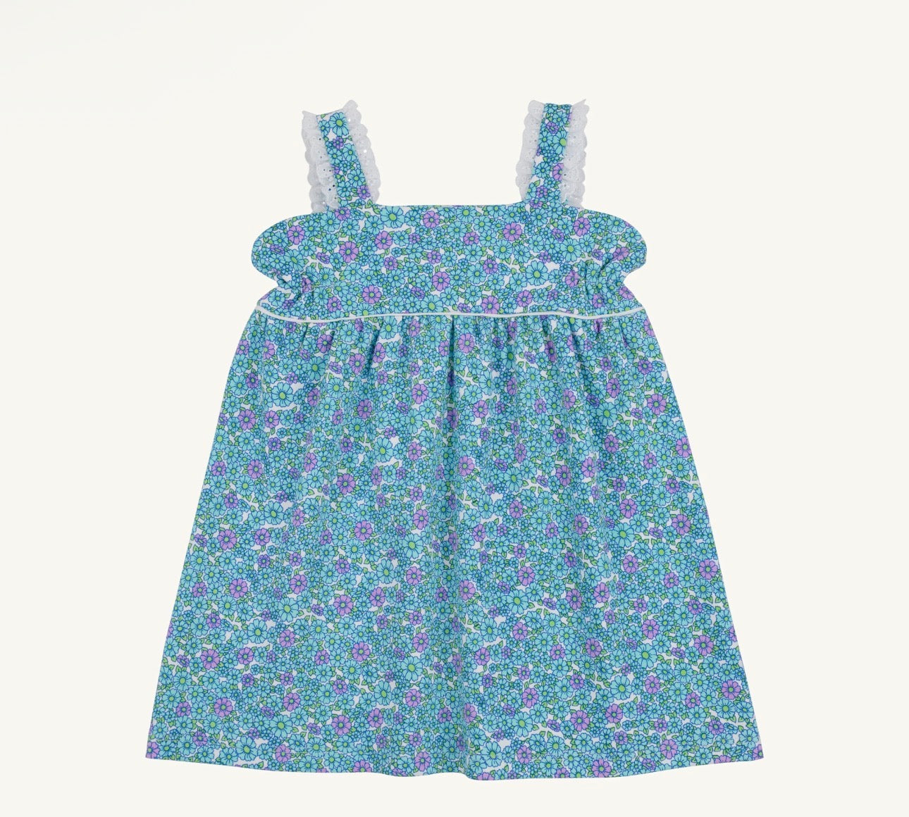 Millie Day Dress - Pima- Fitzroy Floral/Worth Ave White