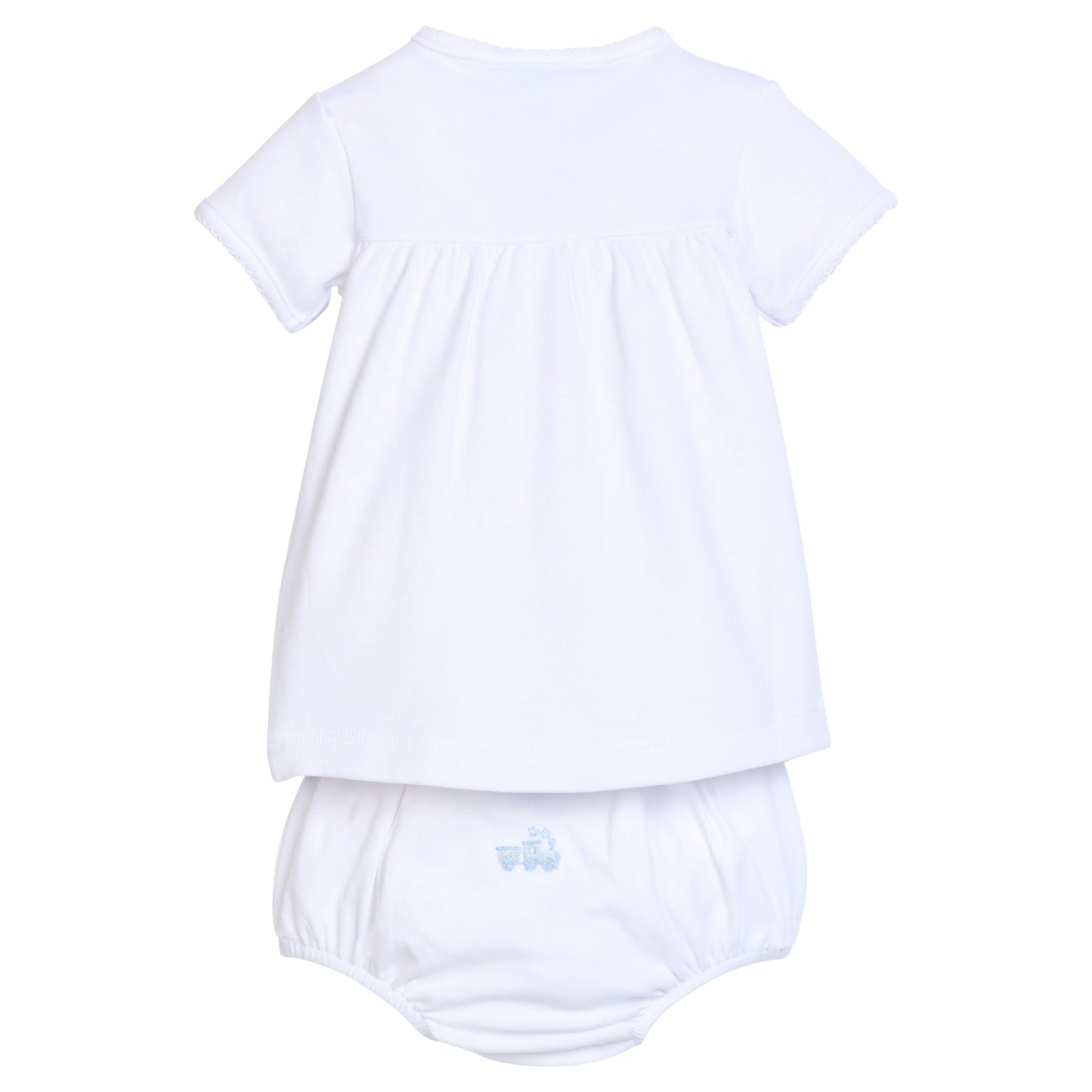 Pinpoint Layette Knit Set - Train