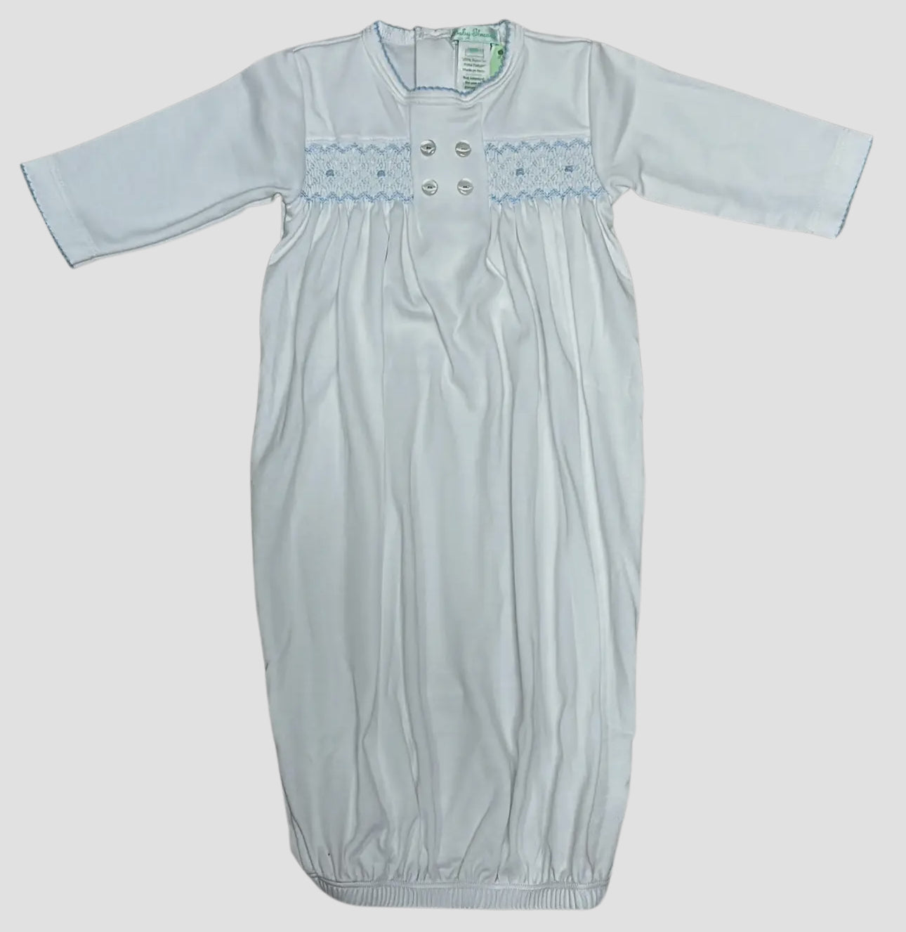 Little Threads- Hand Smocked Gown- Blue