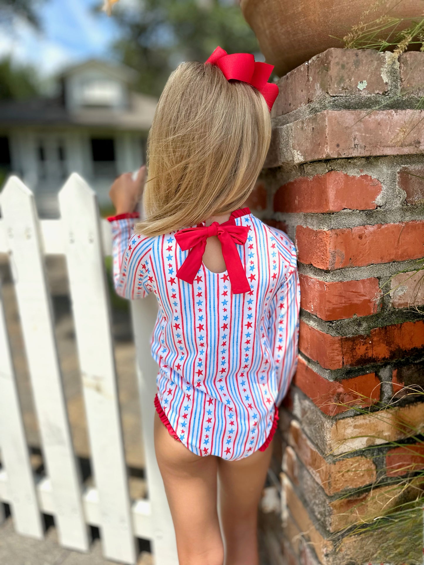 Patriotic Stars and Stripes One Piece Rash Guard Swim *PRESALE*