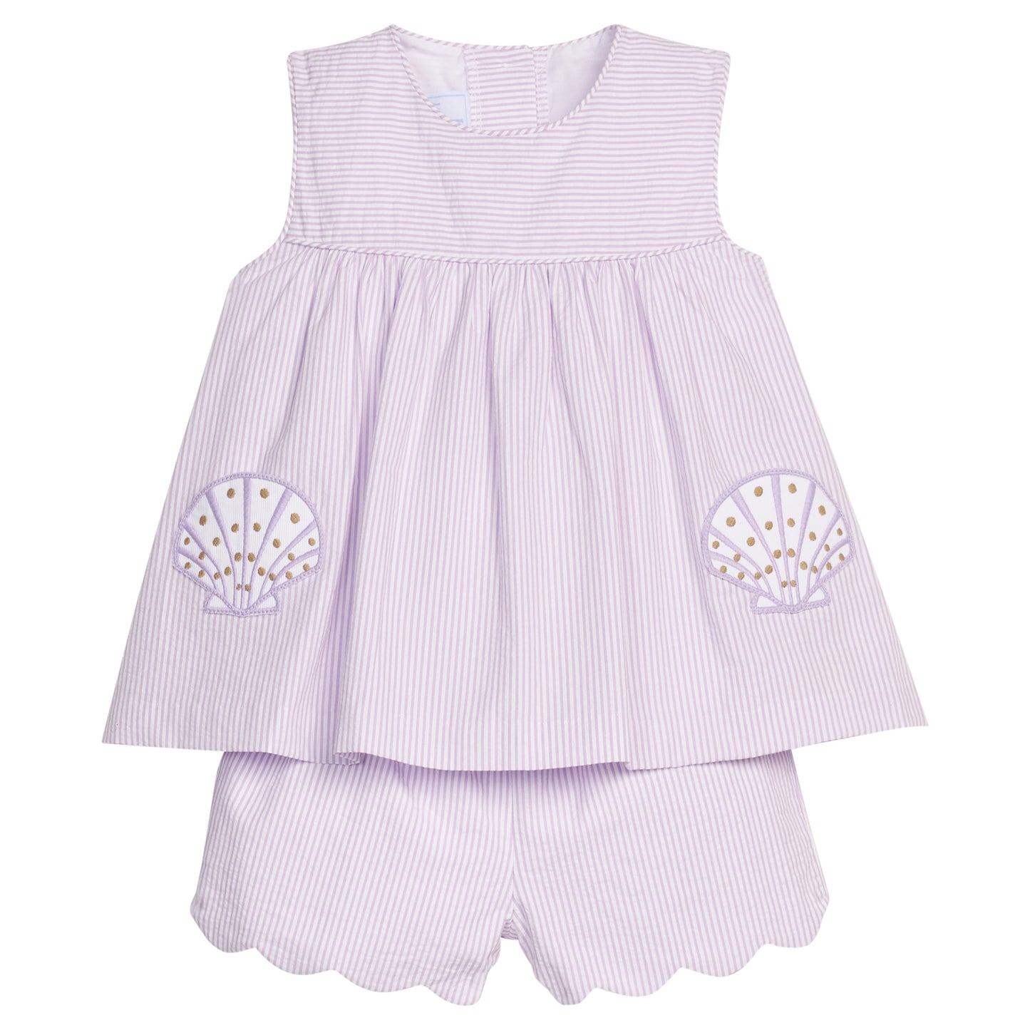 Applique Pocket Short Set - Sea Shells