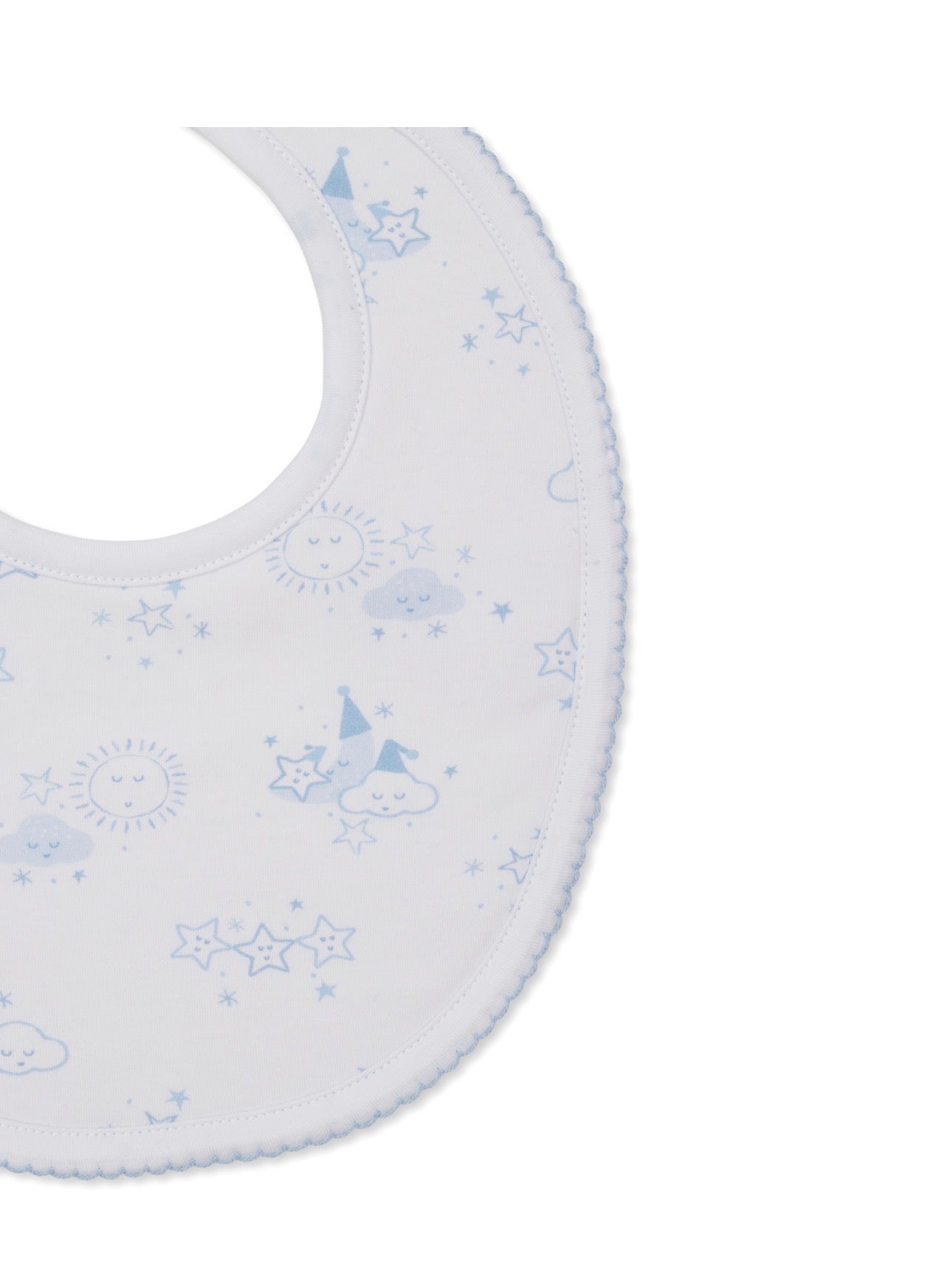 Sleepy Moon Bib - Blue