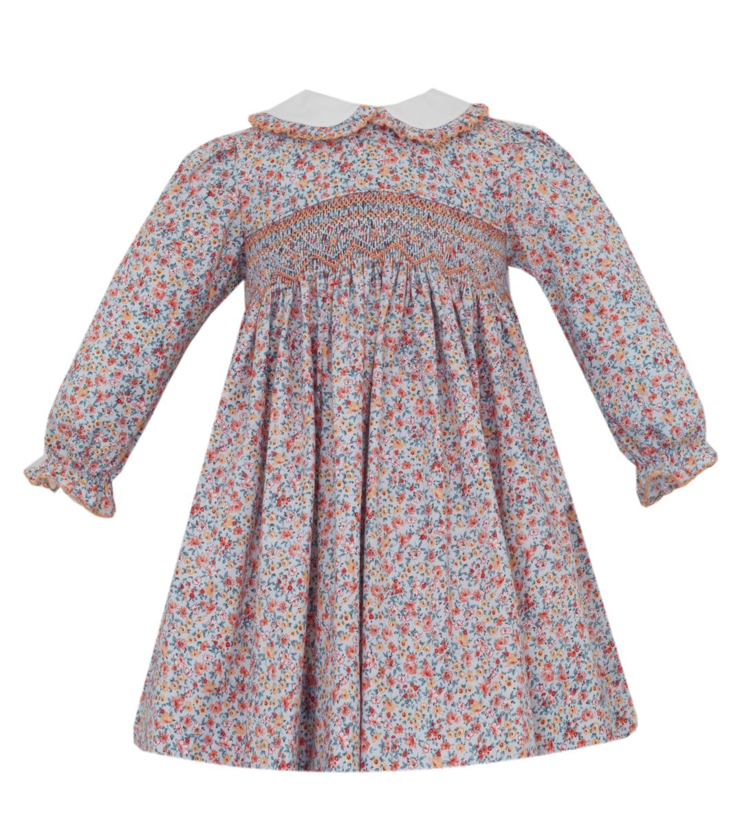 Alice - Light Blue & Orange Floral Dress *PREORDER SHIPS JULY*