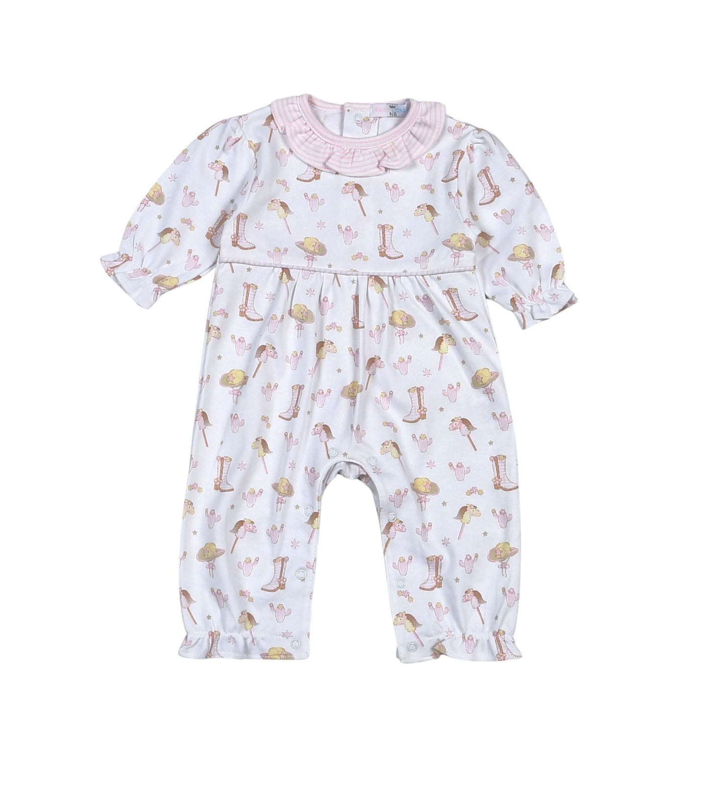 Howdy Baby Pima Playsuit - Pink
