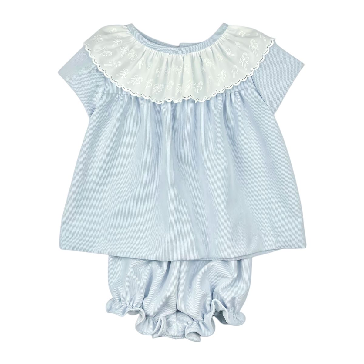 Elle Bloomer Set - Lace with Blue Cord