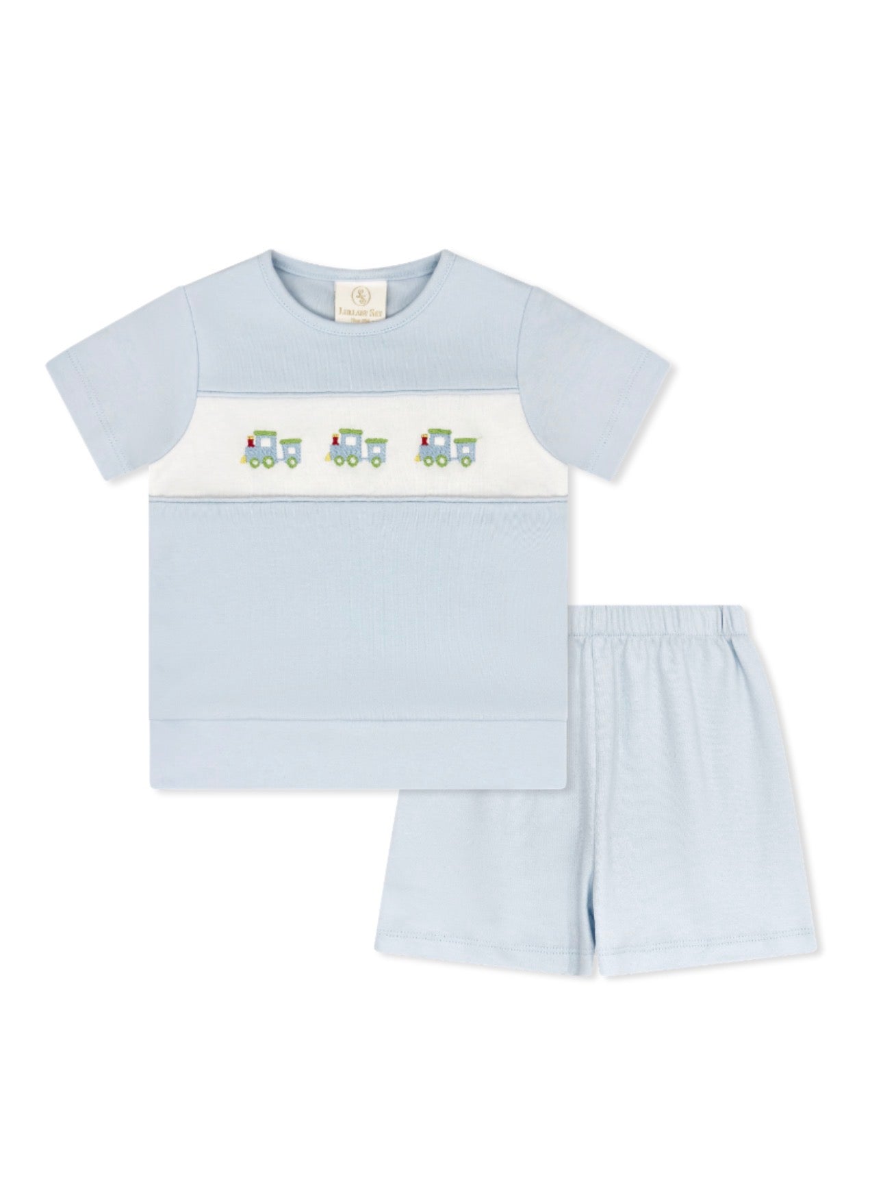 Bayou Bloomer | Short Set - Cloud Blue, Trains