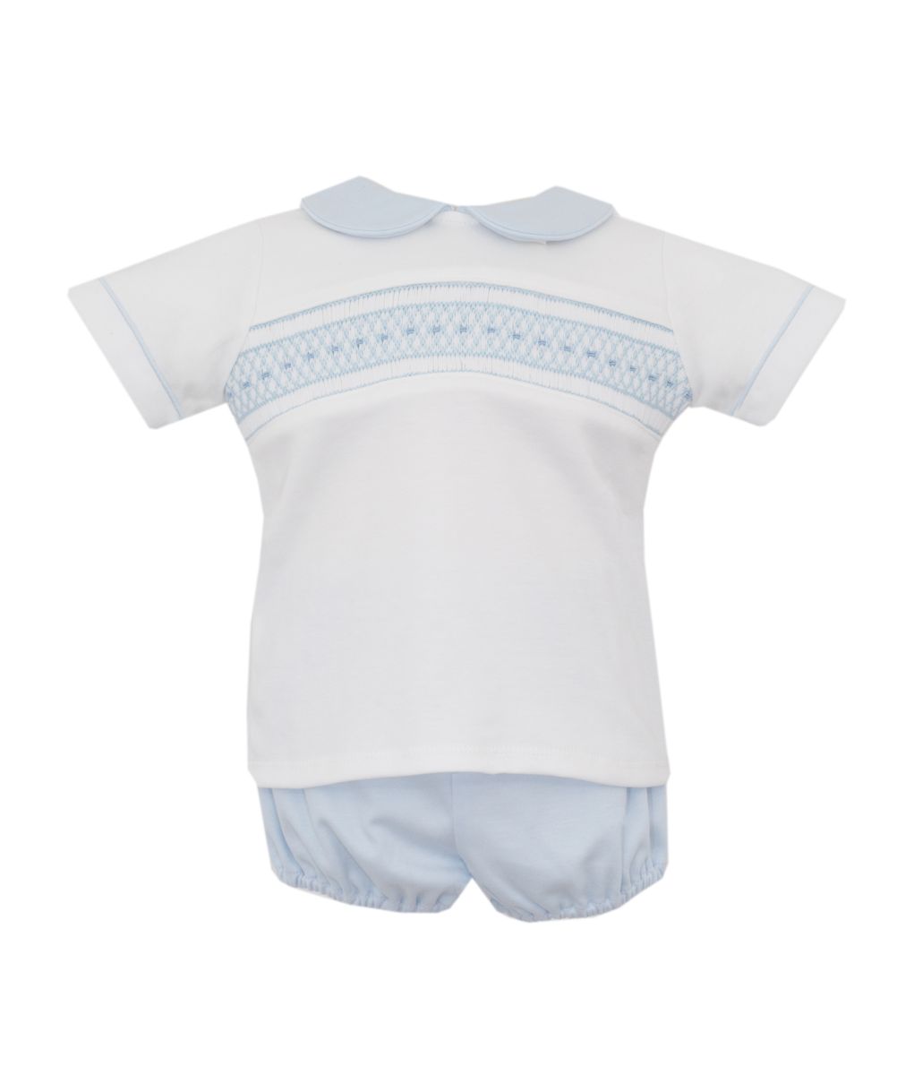 Carter Boy Knit Smocked Diaper Set
