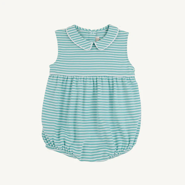 Bradford Sleeveless Bubble - Turks Teal Stripe