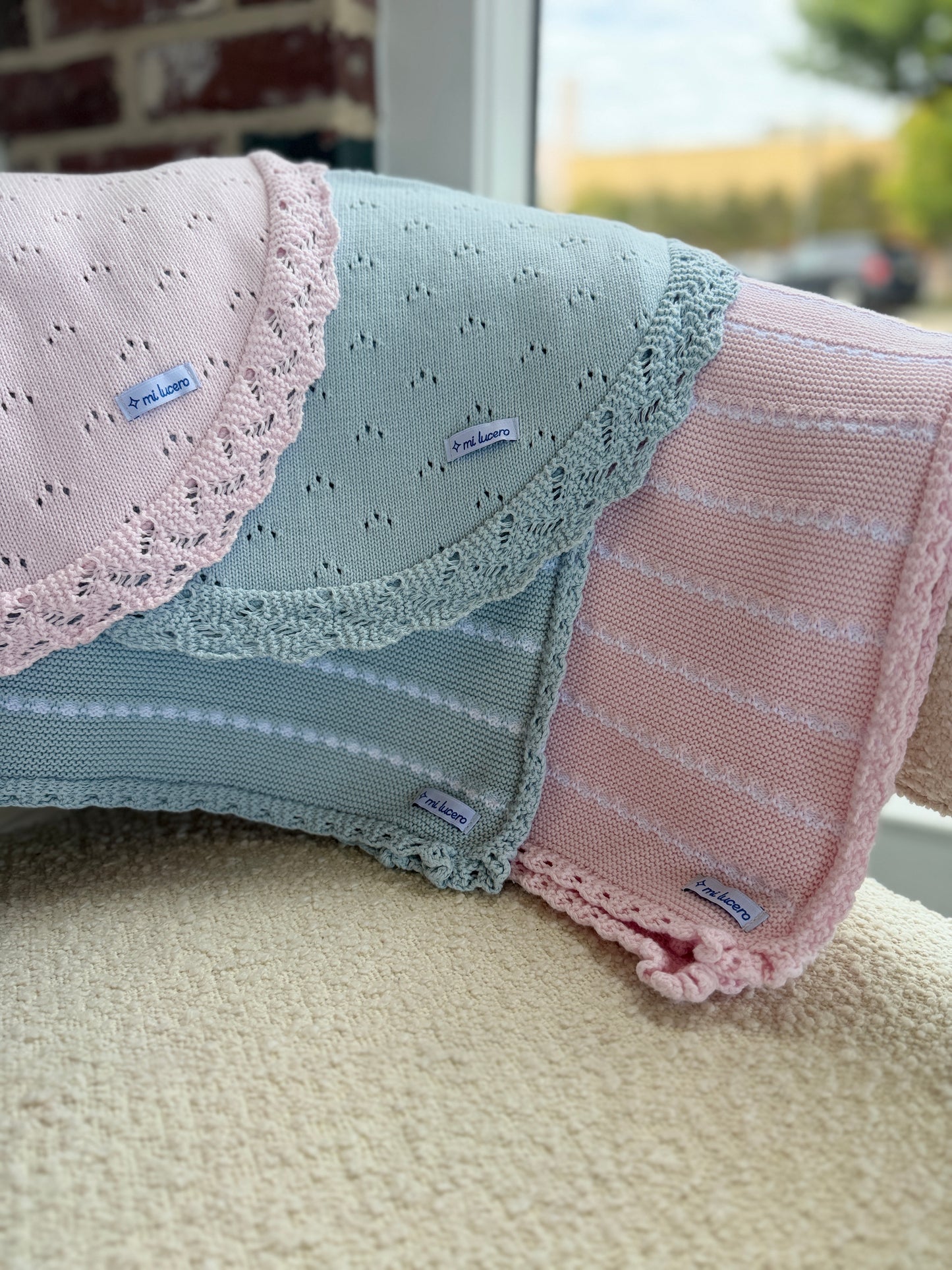Mi Lucero Blue and White Stripe Blanket