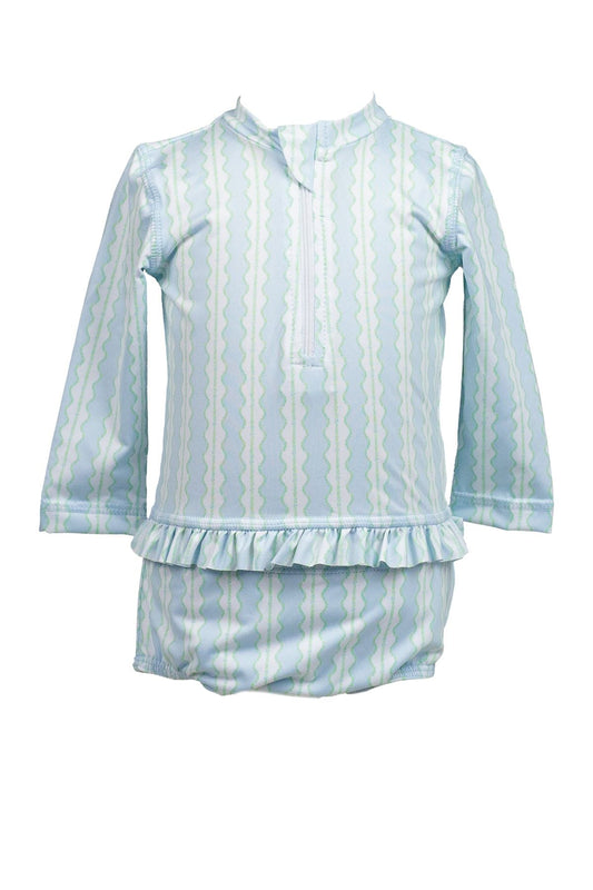 Girls Rash guard Two Piece Set Swim -Rosemary