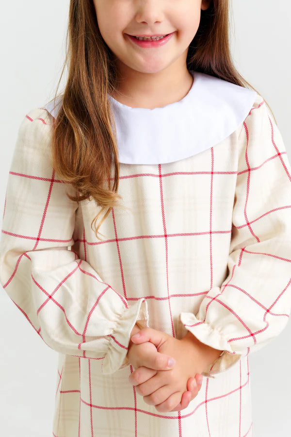 Classic Campbell Dress- Oak Park Plaid/Worth Ave White
