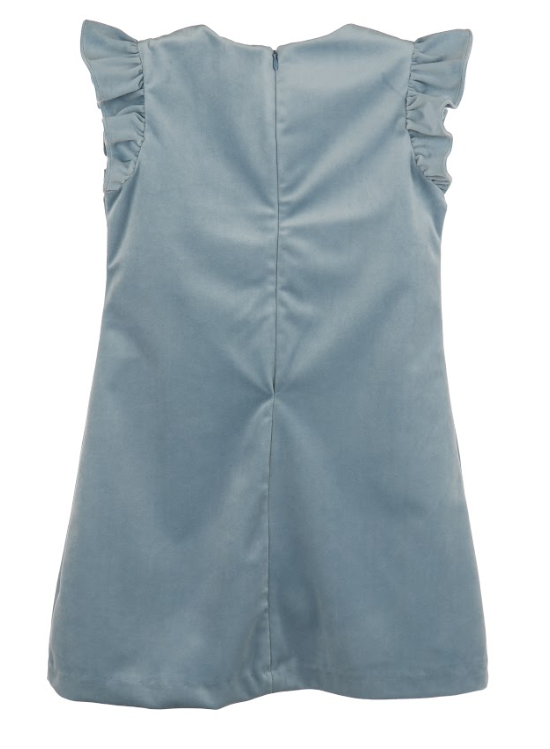 Dusty Blue Velvet Shift Dress