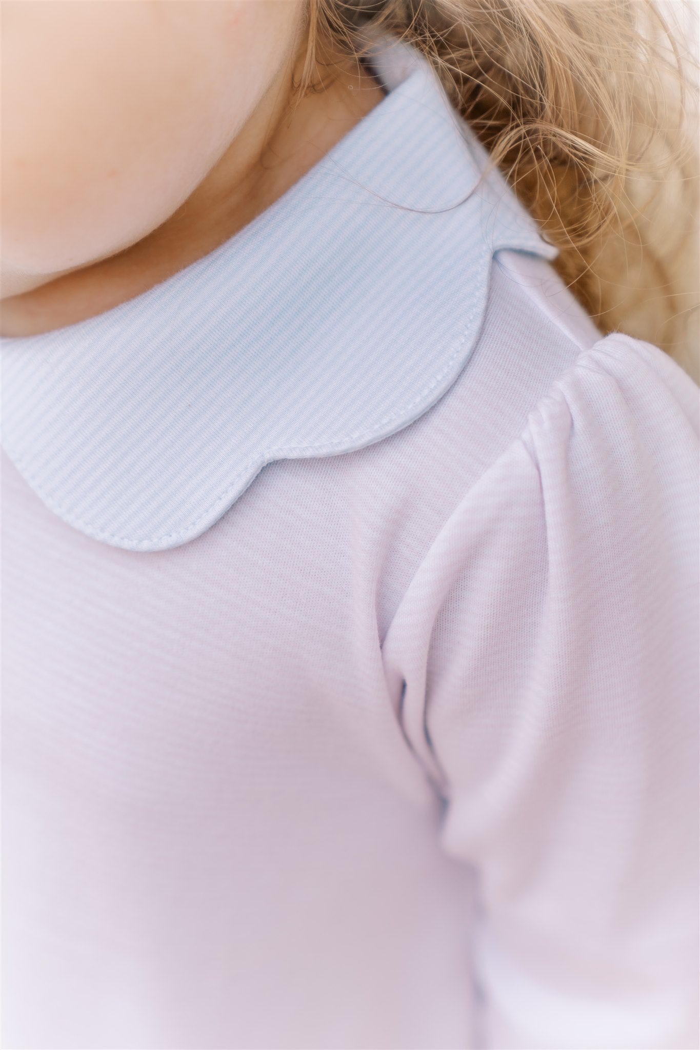 TPP-Lt Pink Stripe Scallop Collar Dress-