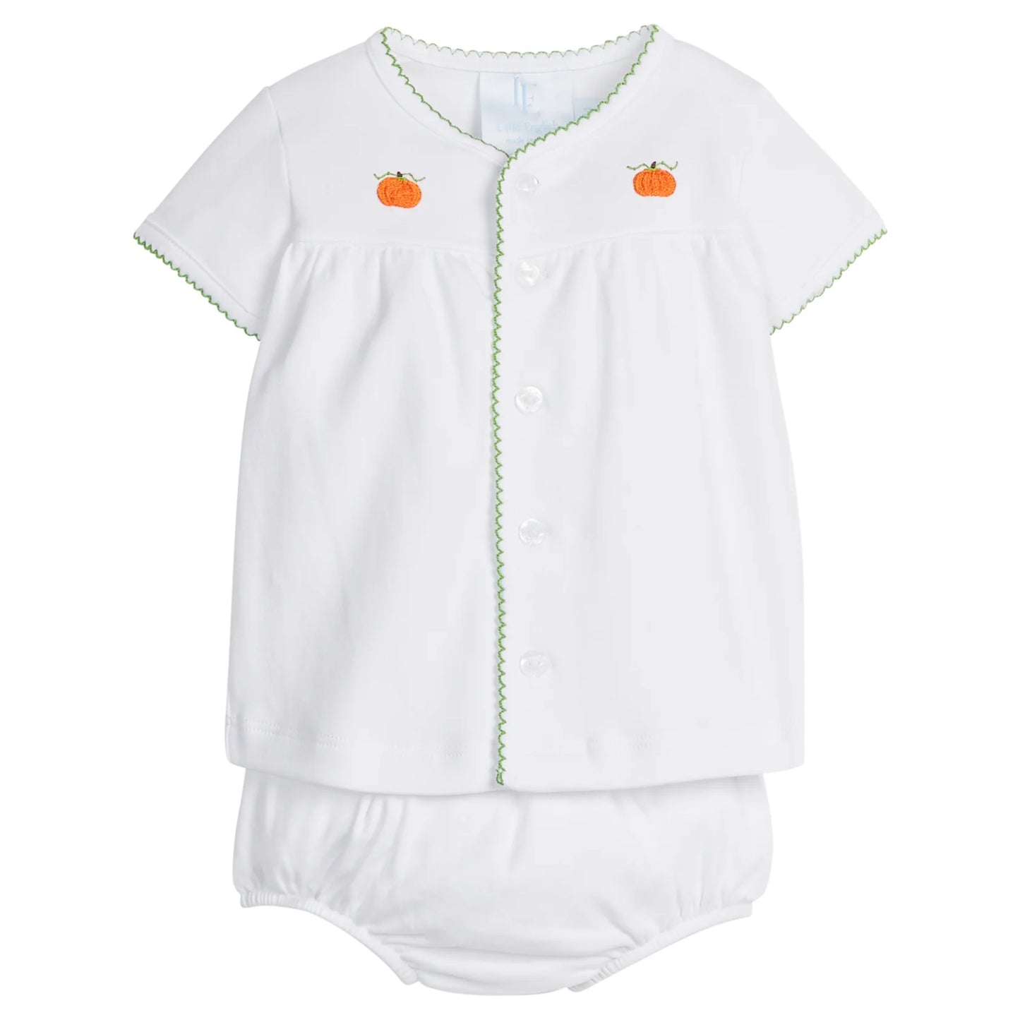 Pinpoint Layette Knit Set- Pumpkin