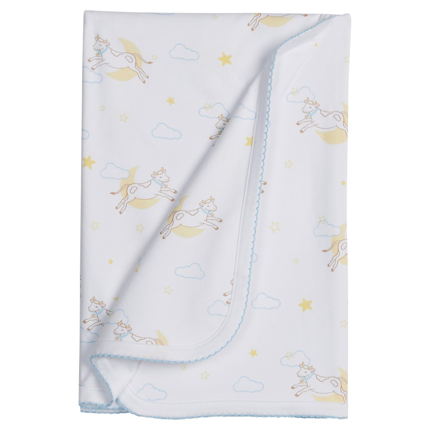 Printed Blanket - Blue Cow Jumping Over the Moon