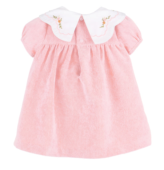 Pink Cord Scallop Dress