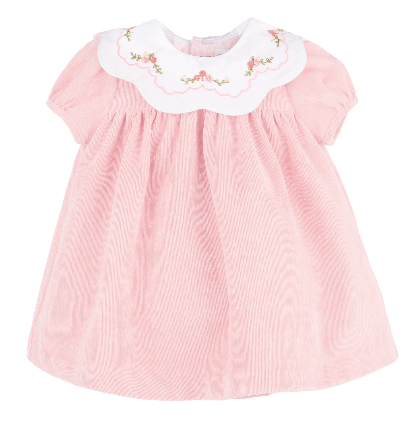 Pink Cord Scallop Dress