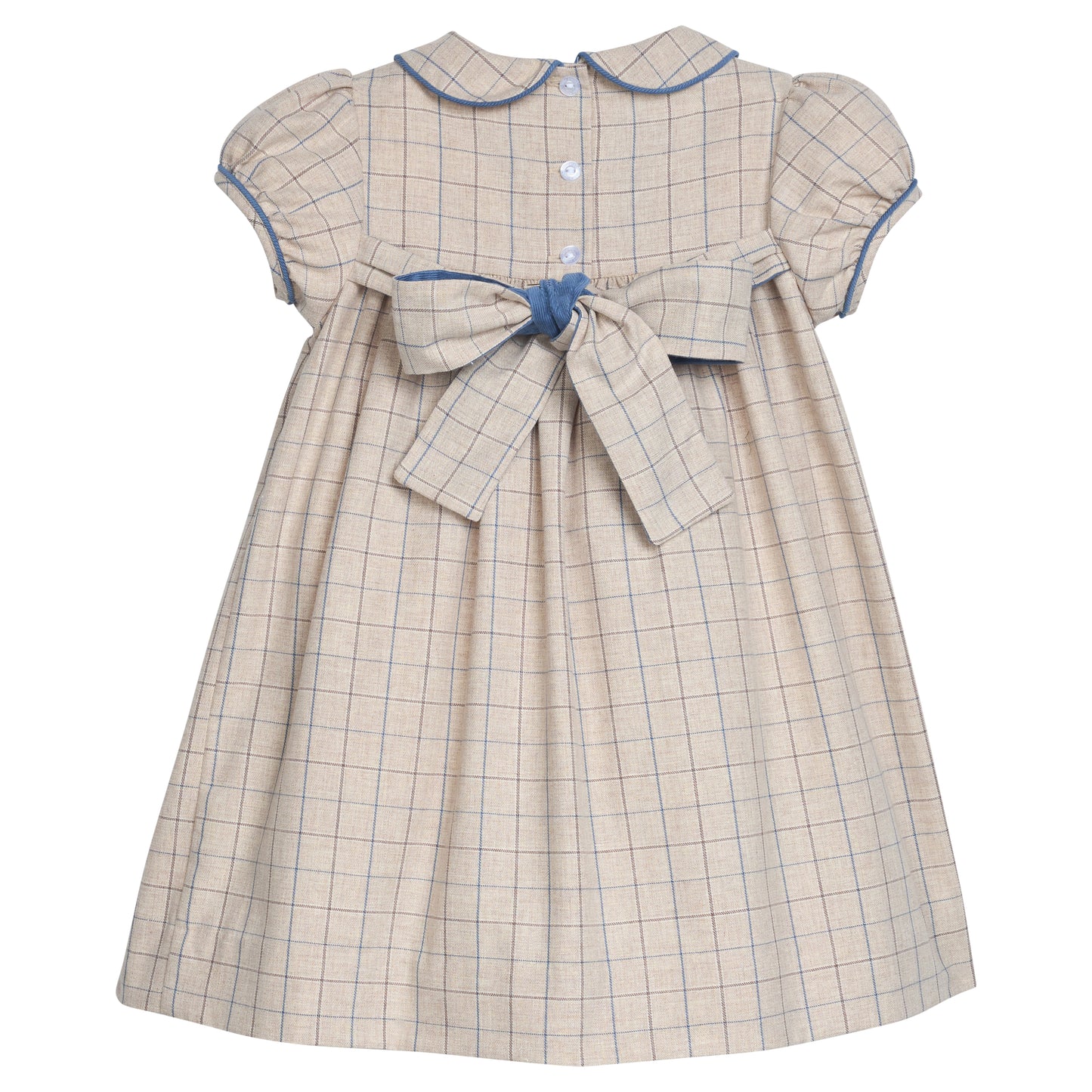 Smocked Natalie Dress - Durham Windowpane