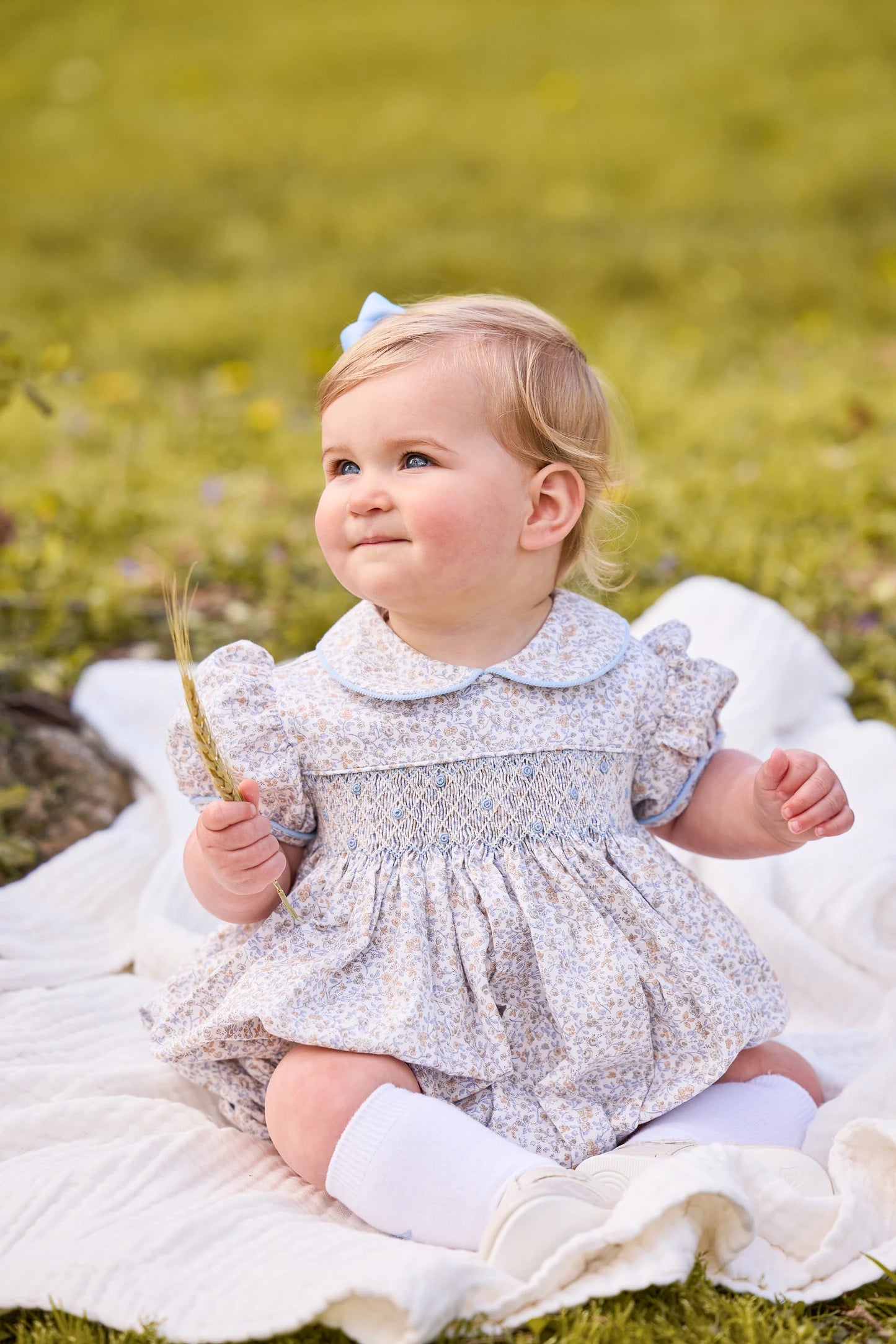 Smocked Peter Pan Bubble-Winthrop Floral