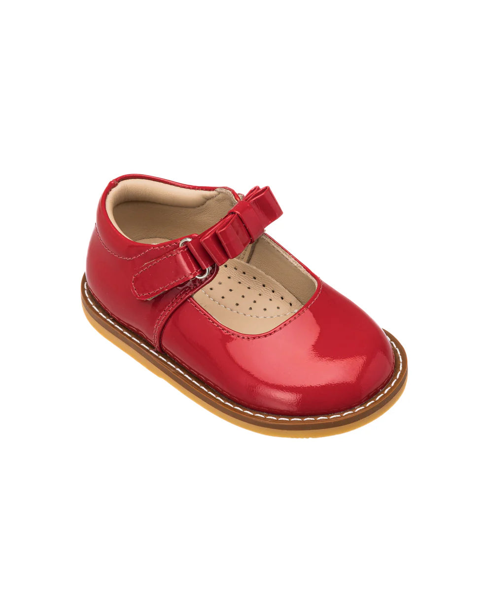 Mary Jane with Bow- Patent Red
