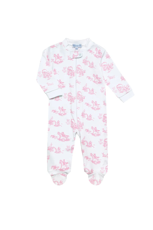 Pink toile footie